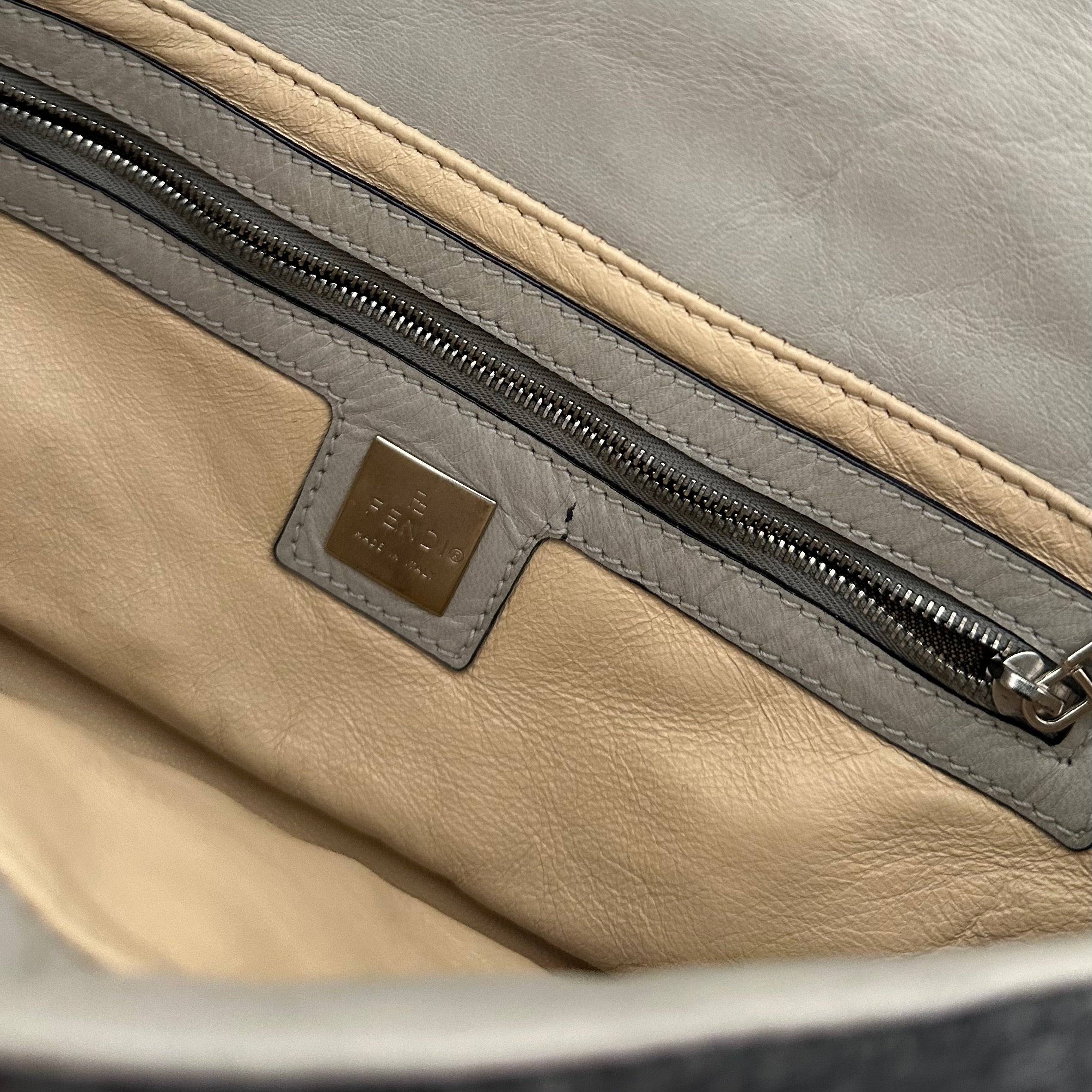 Fendi Grey Cashmere Rhinestone Baguette – Treasures of NYC