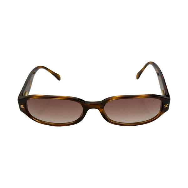 Chanel Brown Tortoise Rhinestone Sunglasses