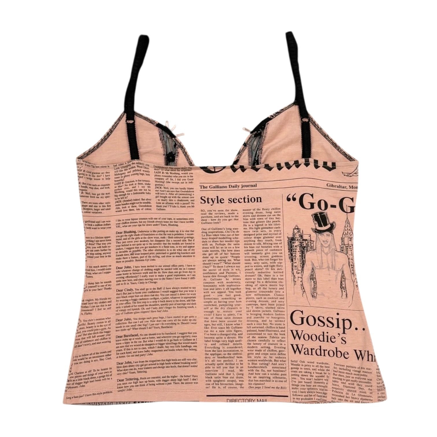 John Galliano Newsprint Corset Top