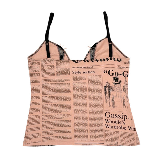 John Galliano Newsprint Corset Top