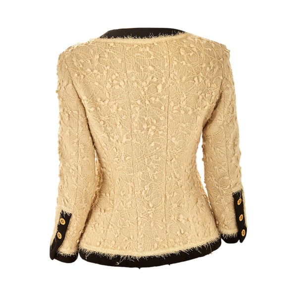 Chanel Cream + Black Tweed Jacket
