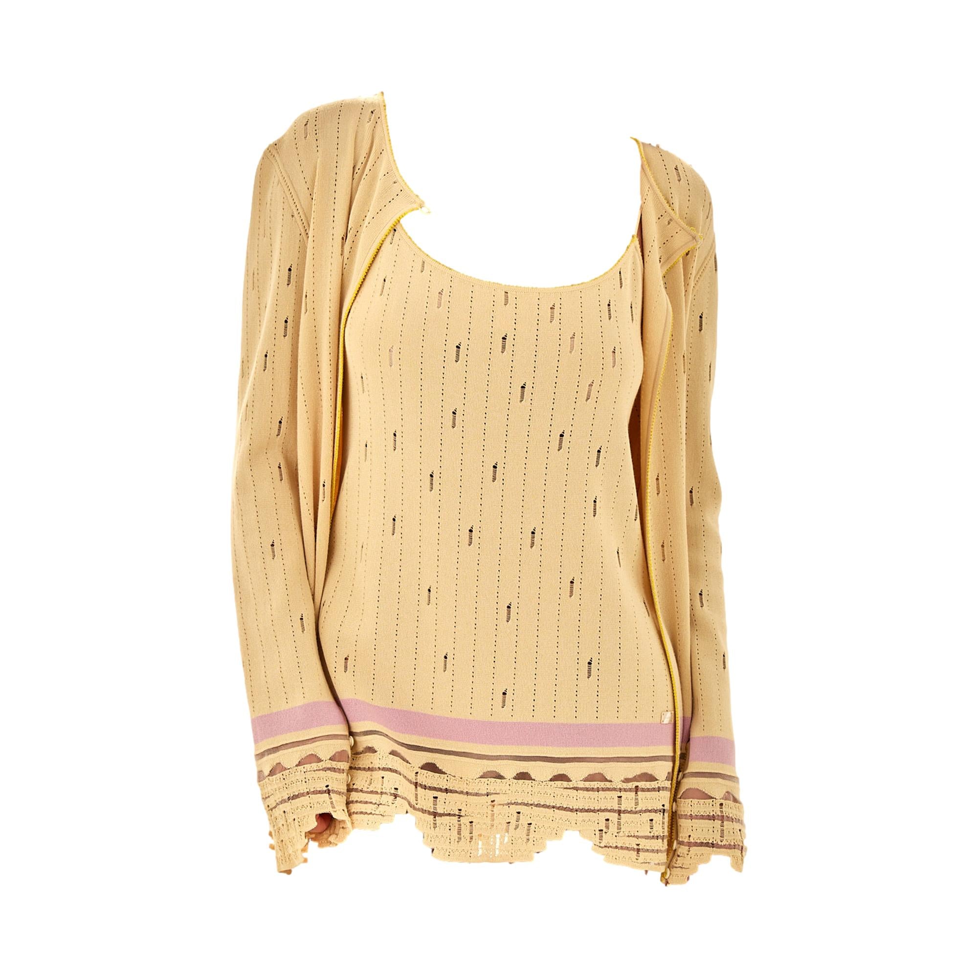 Chanel Yellow Baby Doll Dress + Cardigan Set