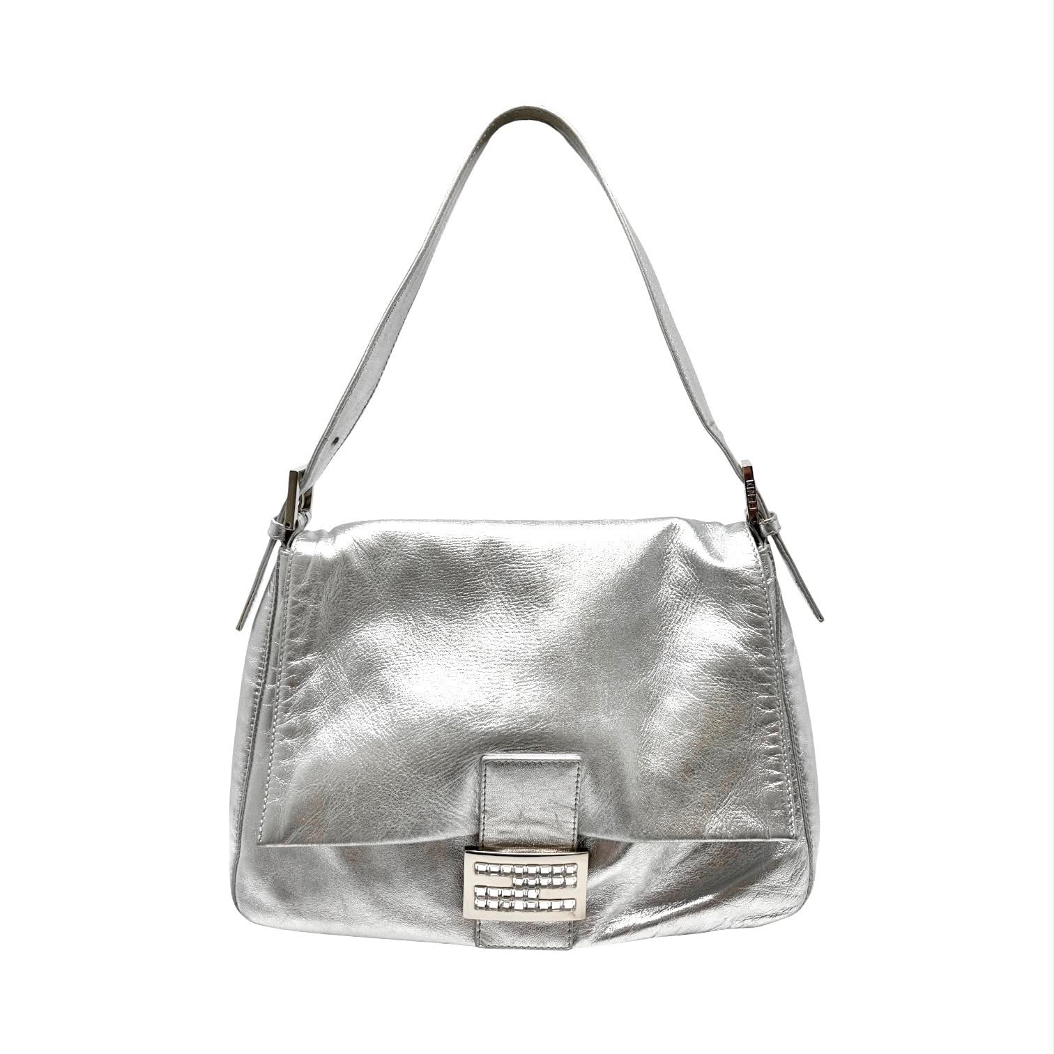 Fendi Silver Rhinestone Mama Baguette