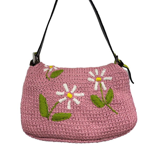 Fendi Pink Floral Knit Mamma Baguette