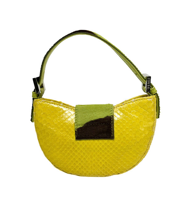 Fendi Yellow Snakeskin Crossaint