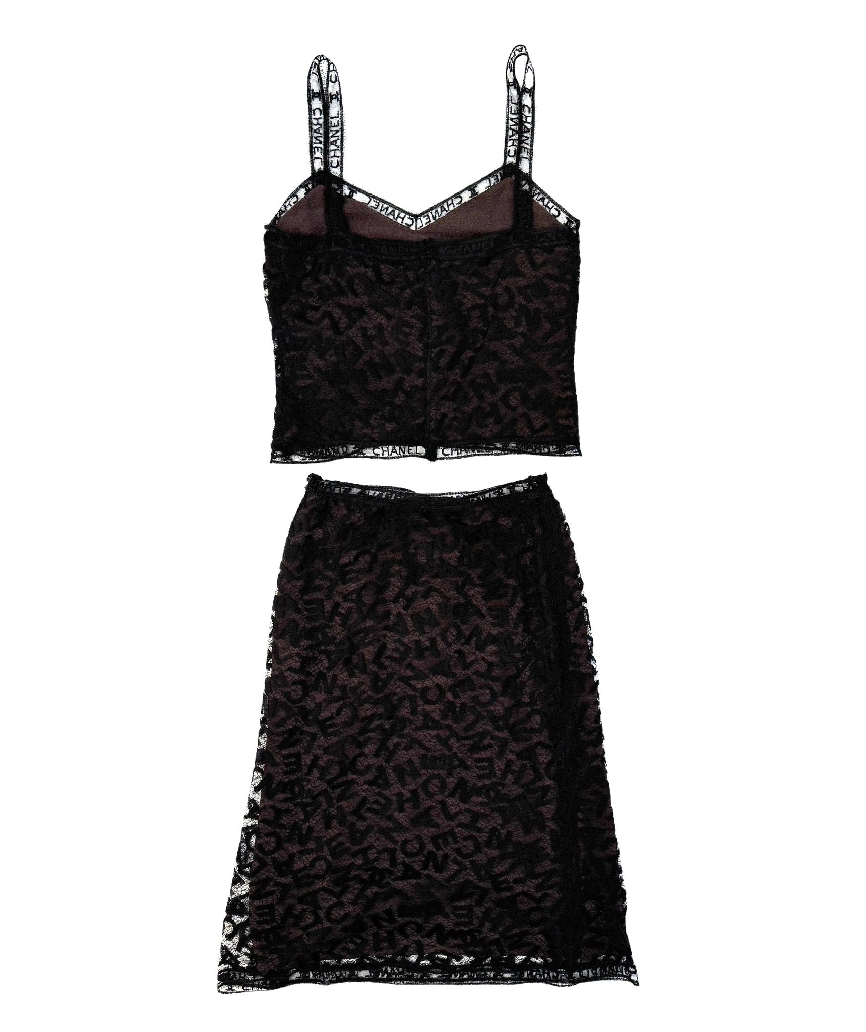 Chanel Black Lace Logo Skirt main image 1