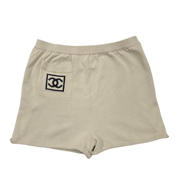 Chanel Beige Logo Shorts