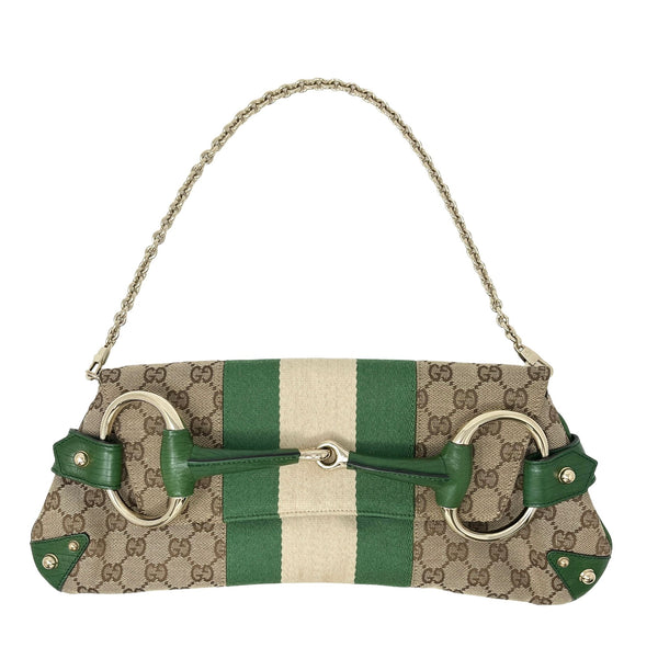 Gucci Green Logo Horsebit Shoulder Bag