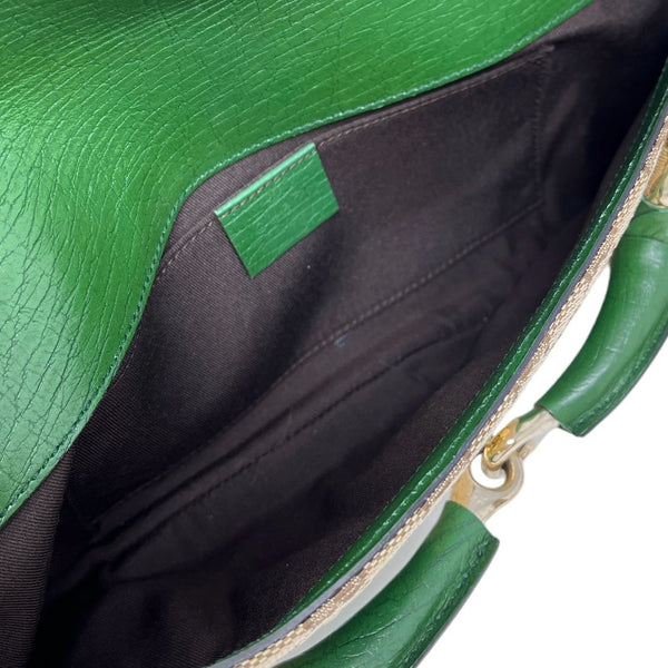 Gucci Green Logo Horsebit Shoulder Bag