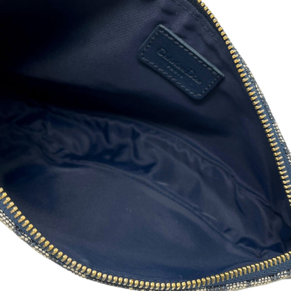 Dior Navy Logo Saddle Bag
