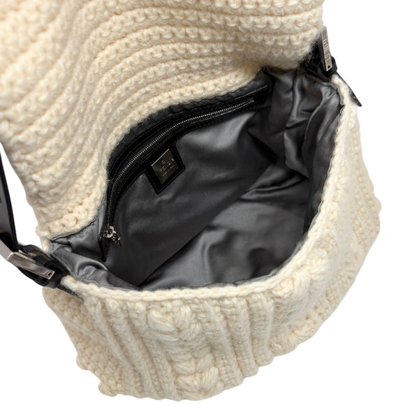 Fendi White Crochet Mamma Baguette Bag