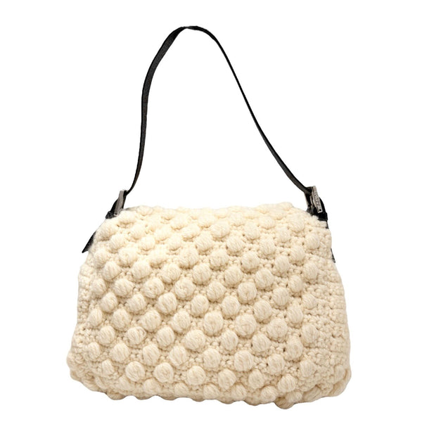 Fendi White Crochet Mamma Baguette Bag