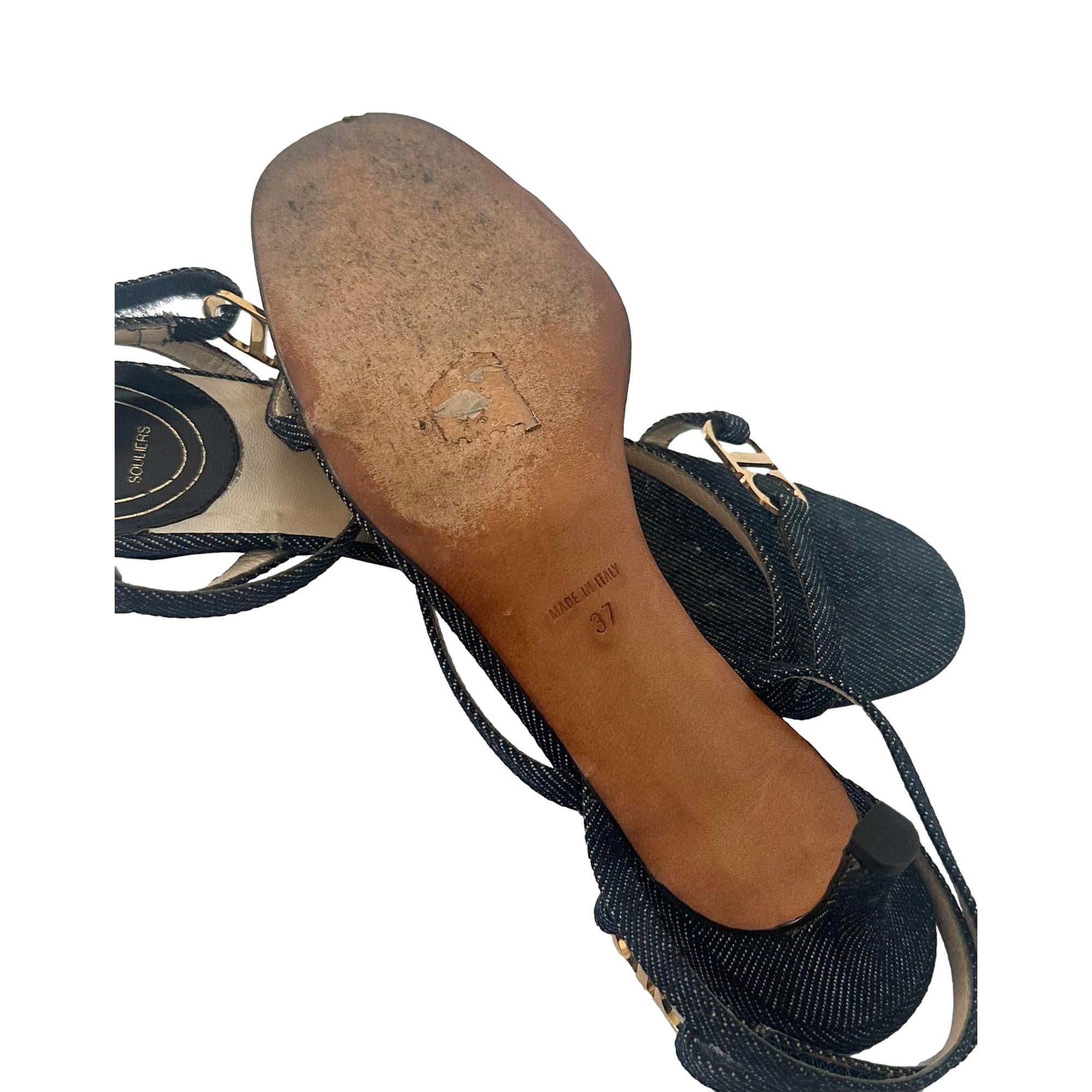 Dior 'CD' Denim Logo Wrap Heels – Treasures of NYC