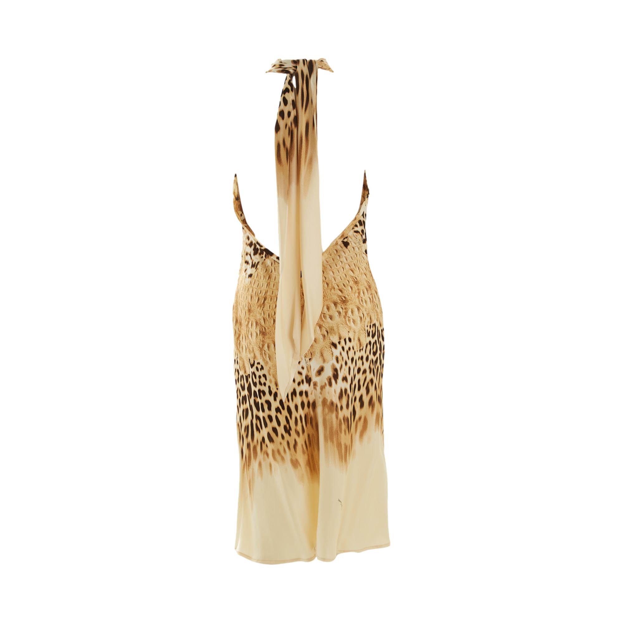 Roberto Cavalli Silk Cheetah Halter Dress Treasures of NYC Roberto Cavalli Silk Cheetah Halter Dress Treasures of NYC
