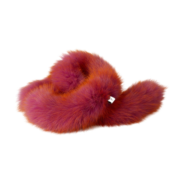 Dior Pink + Orange Fur Neck Scarf