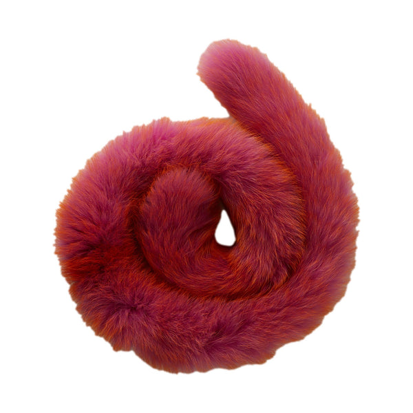 Dior Pink + Orange Fur Neck Scarf