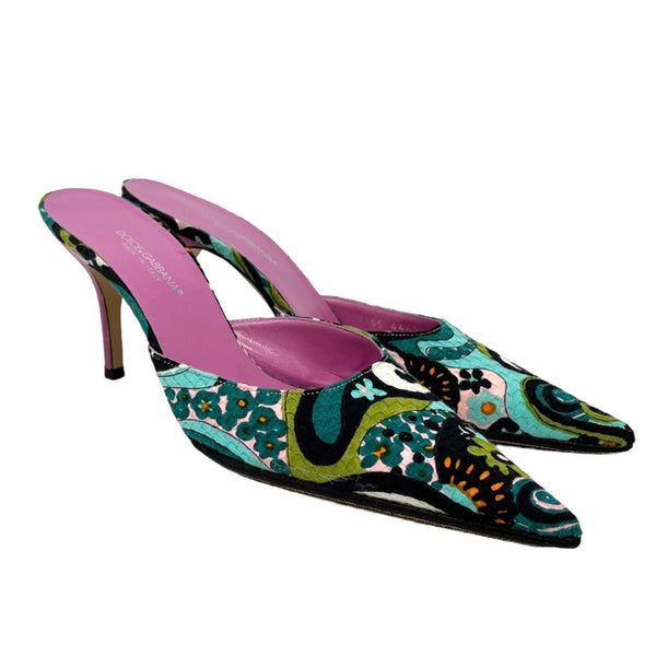 Dolce & Gabbana Multicolor Print Heels