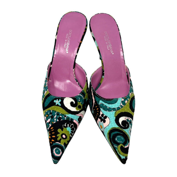 Dolce & Gabbana Multicolor Print Heels