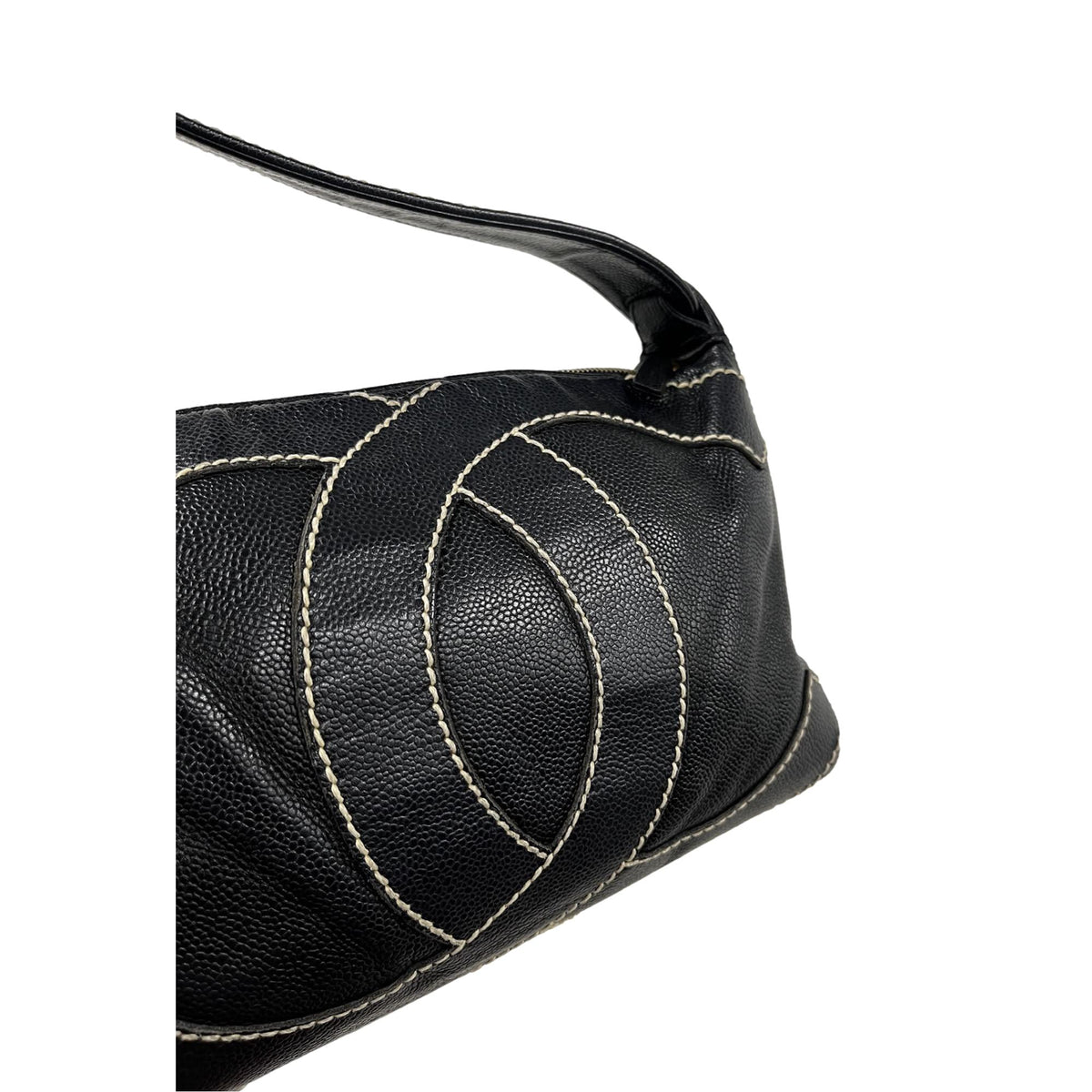 Chanel Black Caviar Stitched Shoulder Bag