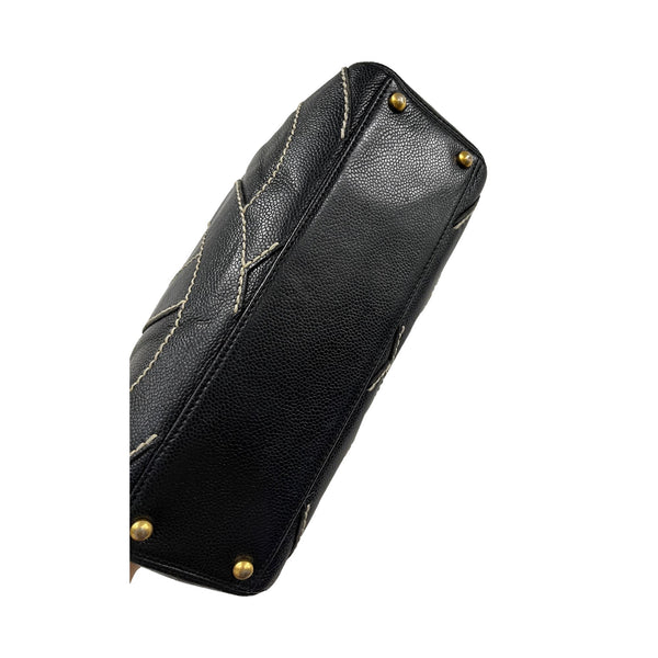 Chanel Black Caviar Stitched Shoulder Bag