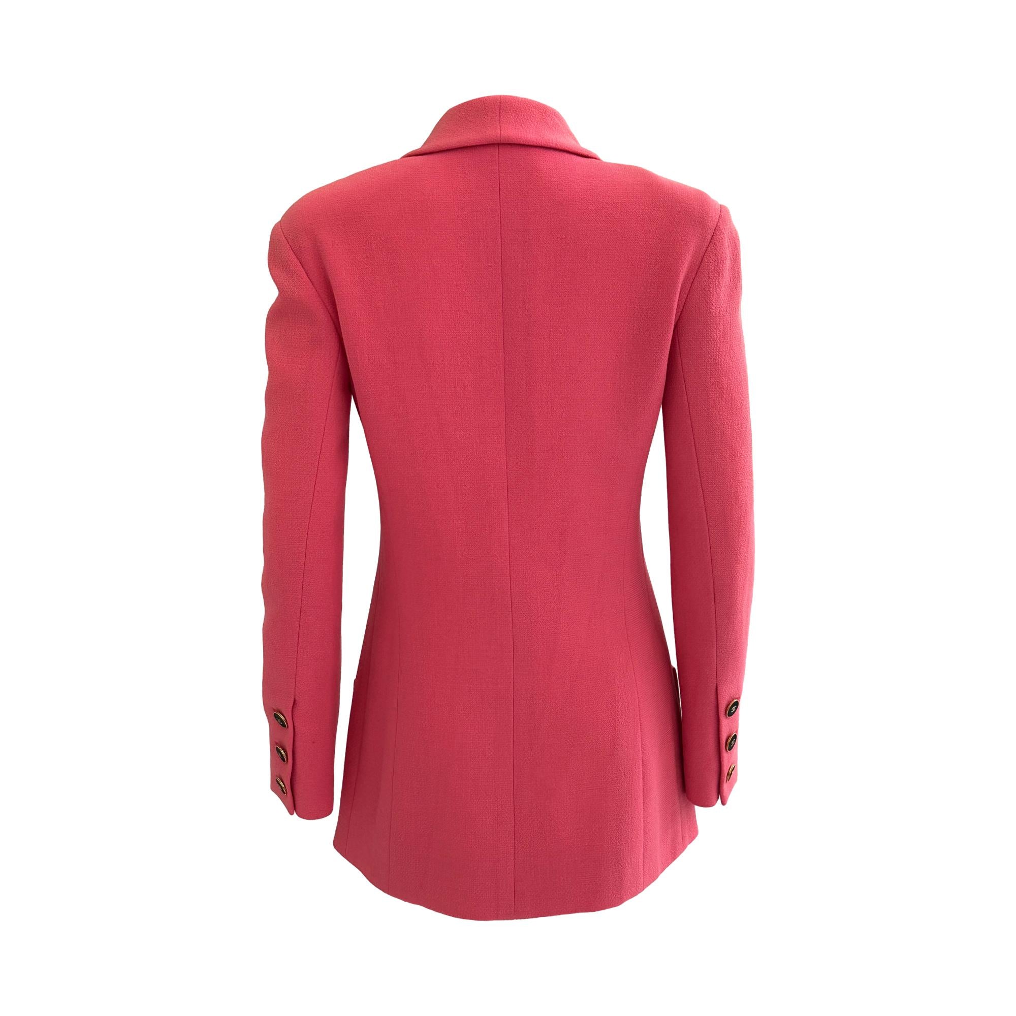Chanel Pink Logo Button Jacket