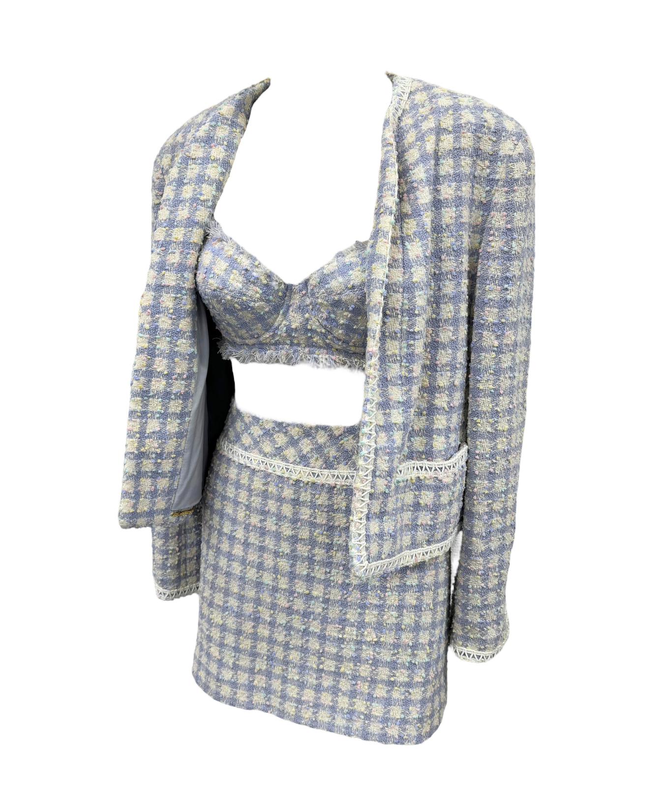 Chanel Baby Blue Tweed 3-Piece Set