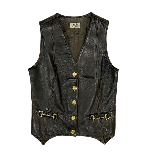 Celine Brown Leather Vest