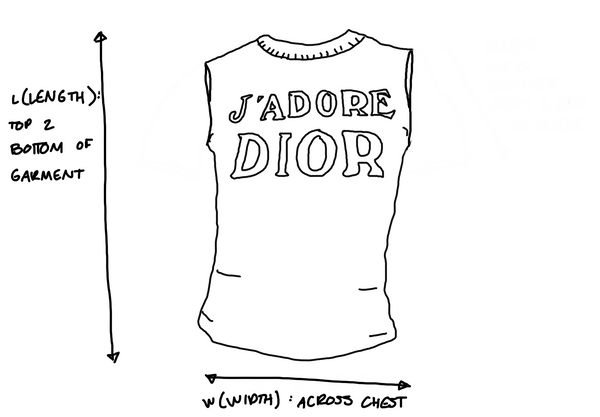 Dior 'J'Adore' White Logo Zipper Tank