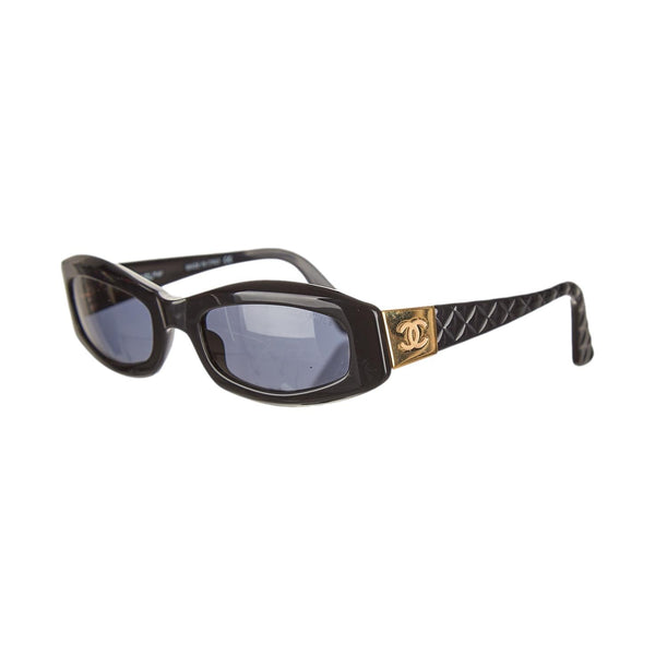 Chanel Black Quilted Logo Mini Sunglasses