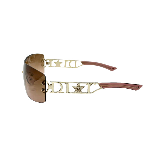 Dior Brown Star Logo 'Diorlywood' Sunglasses