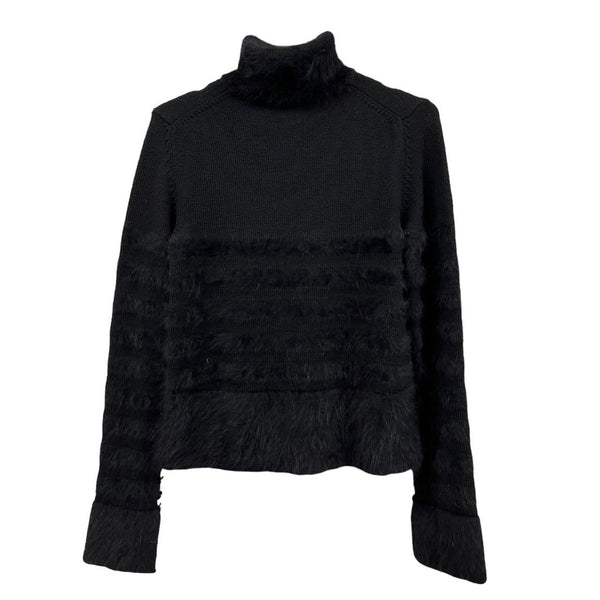 Chanel Black Mohair Logo Sweater