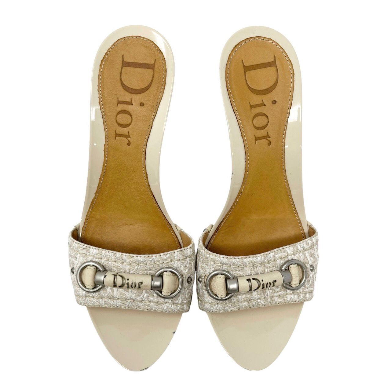 Dior White Logo Heels
