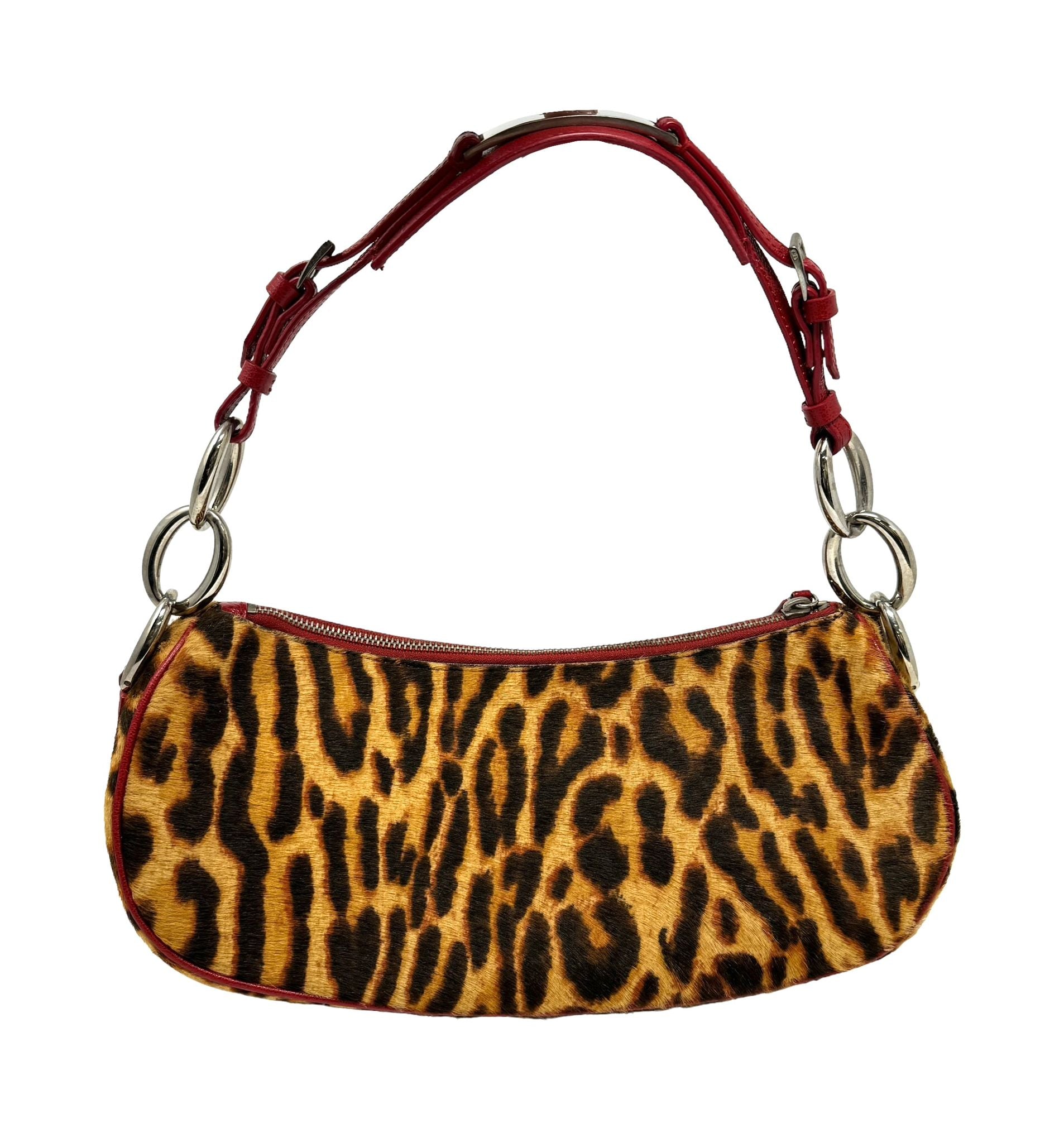 Dior Cheetah Print Logo Hardware Mini Shoulder Bag