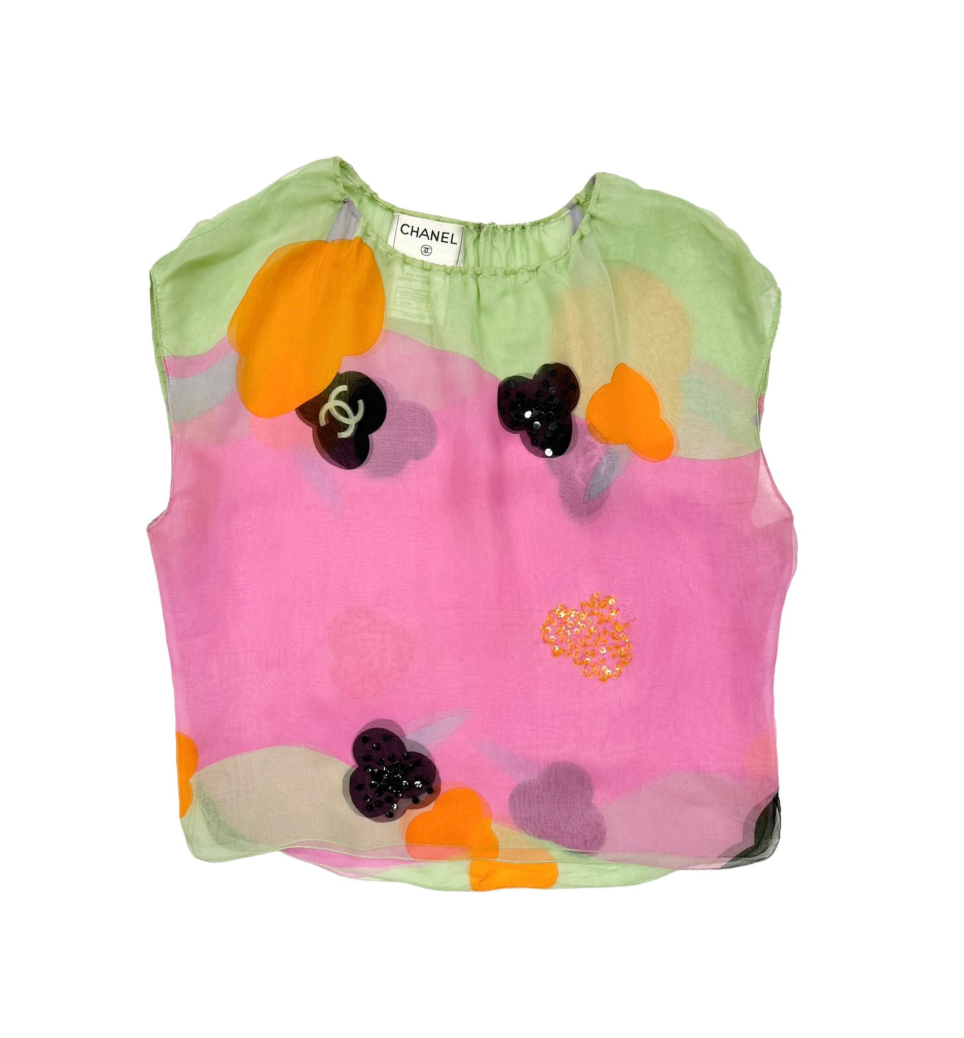 Chanel Multicolor Flower Logo Tank