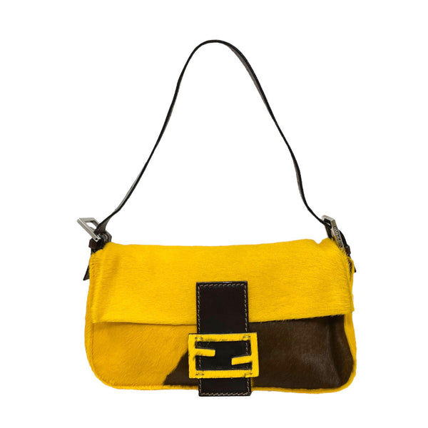 Fendi Yellow Cow Print Baguette