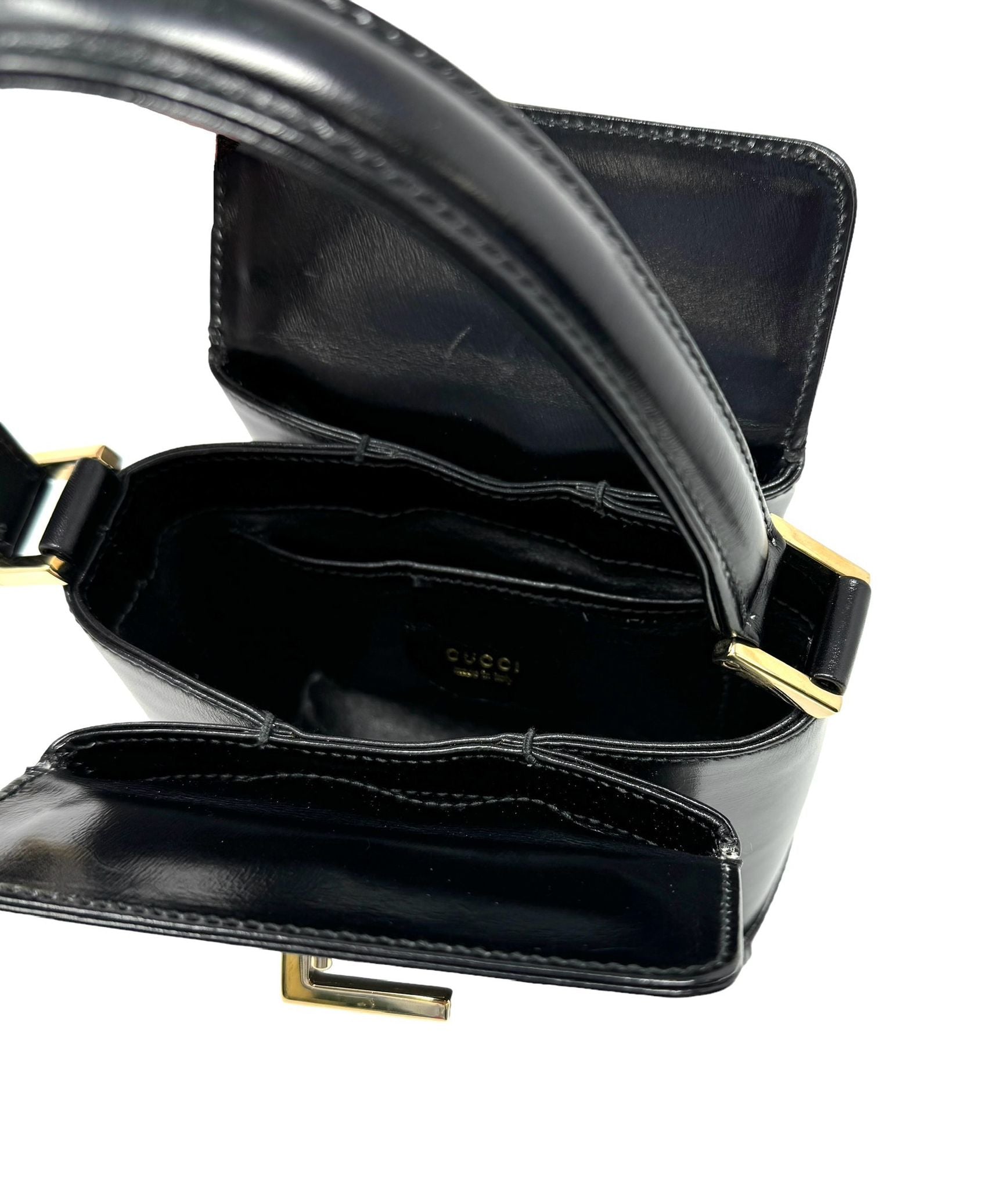 Gucci Black Structured Mini Top Handle Bag