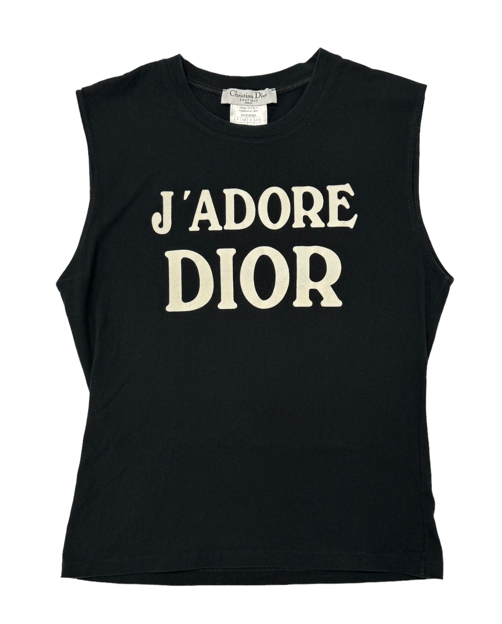 Dior 'J'Adore' Black Logo Tank