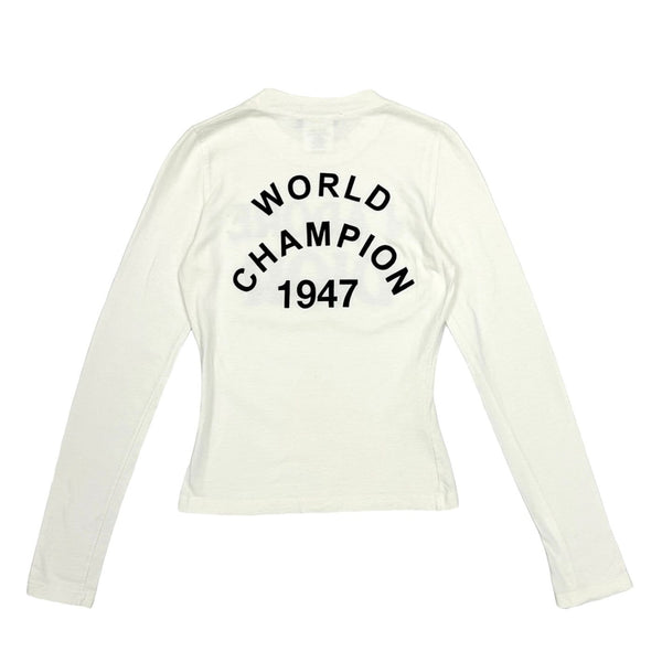 Dior 'J'Adore' White Logo Long Sleeve Top