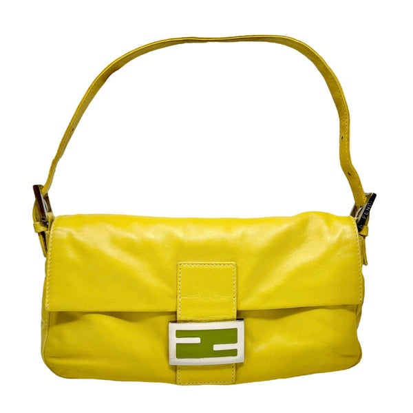 Fendi Yellow Leather Baguette