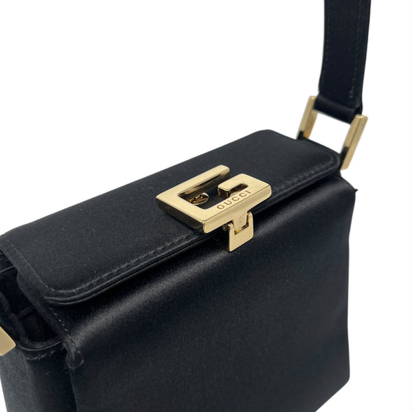 Gucci Black Mini Satin Top Handle Bag