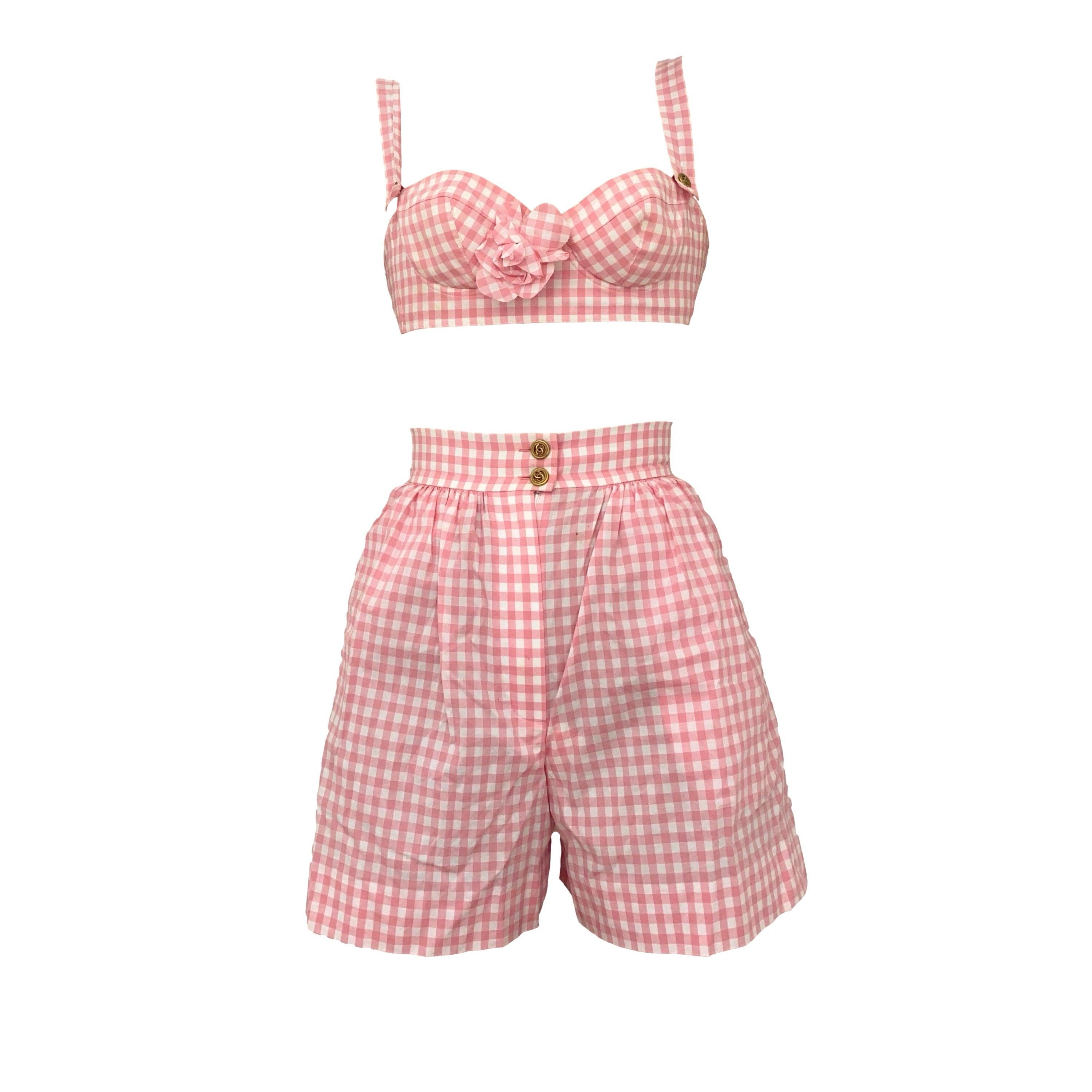 Treasures of NYC - Chanel Pink Gingham Short Set
