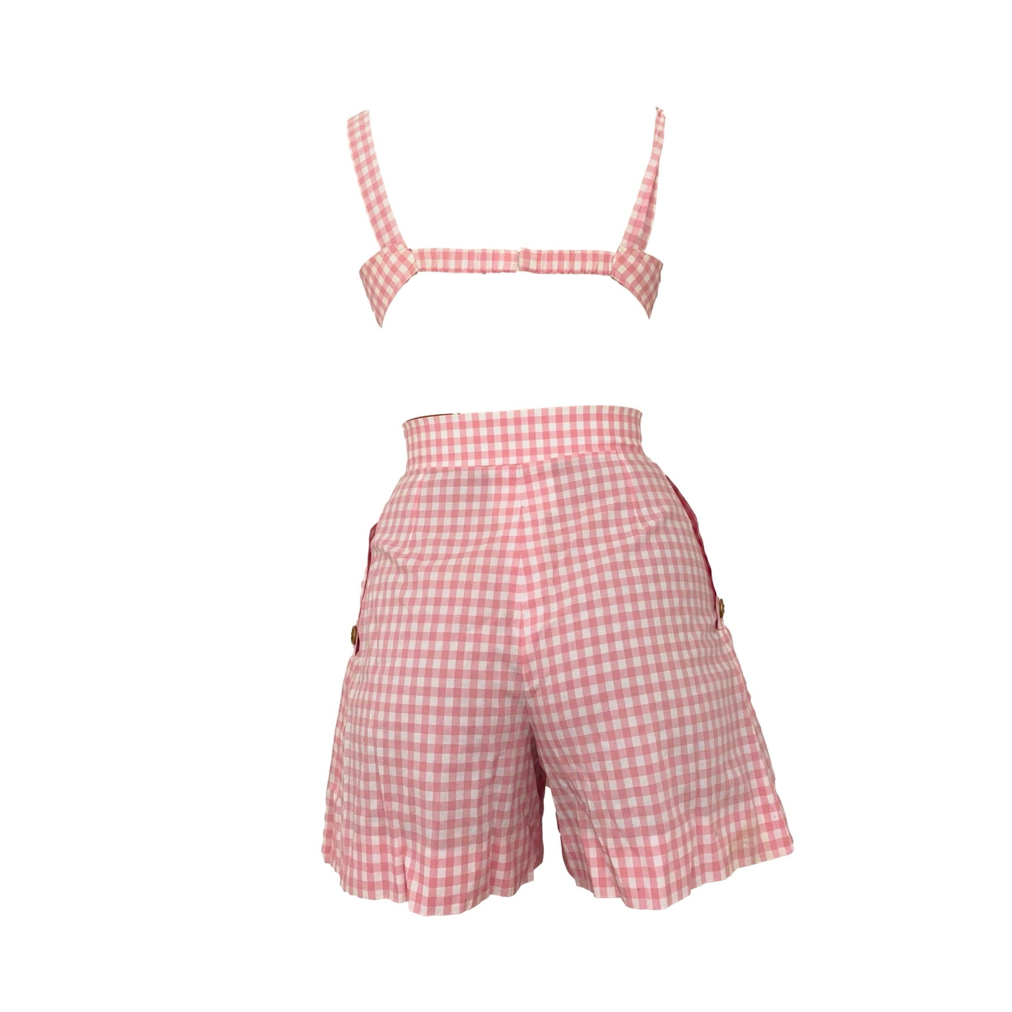 Chanel Pink Gingham Short Set - Apparel