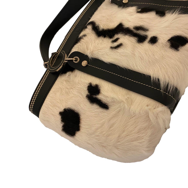 Dior Cow Print Top Handle Bag - Handbags