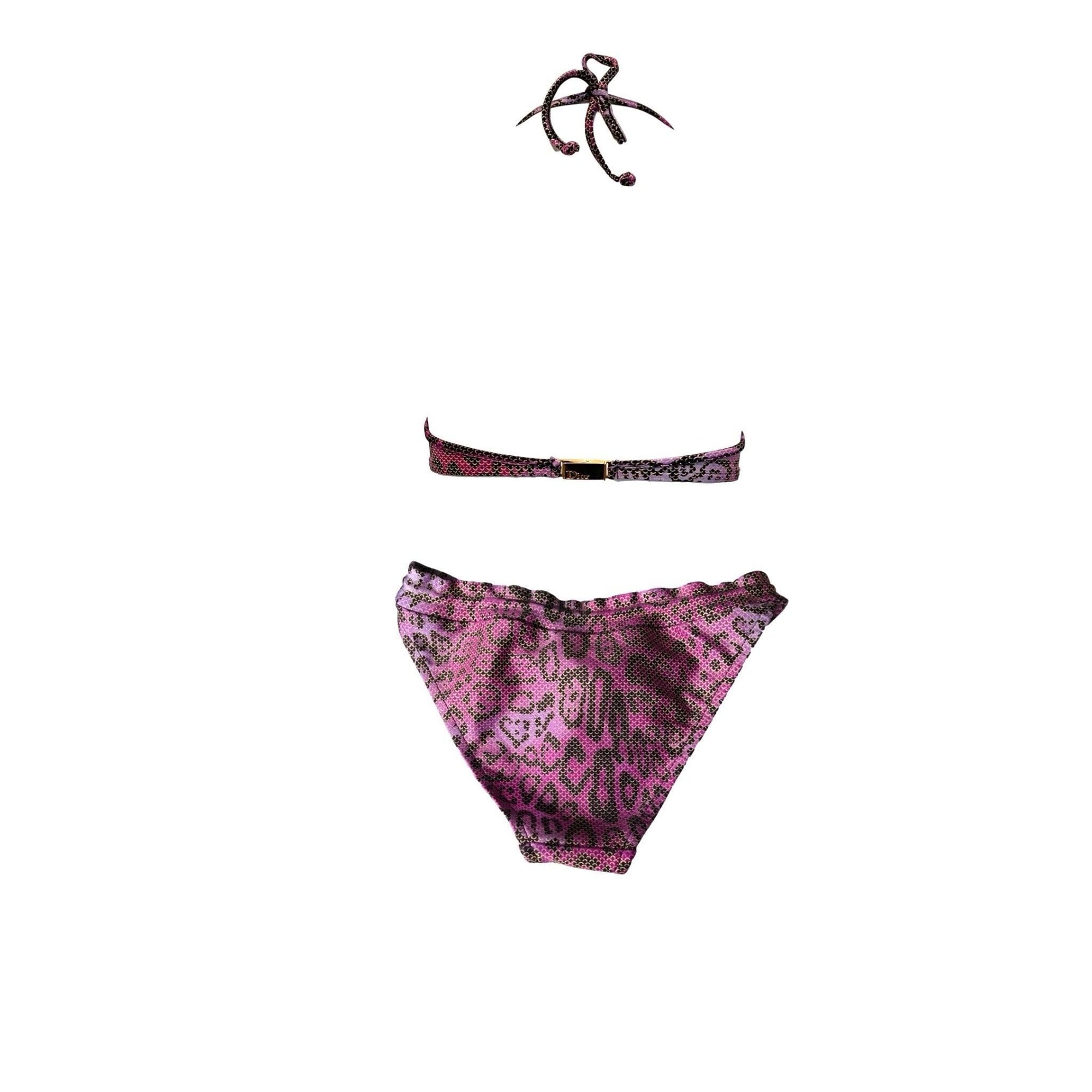 Dior Purple Cheetah Print Bikini - Swimwear