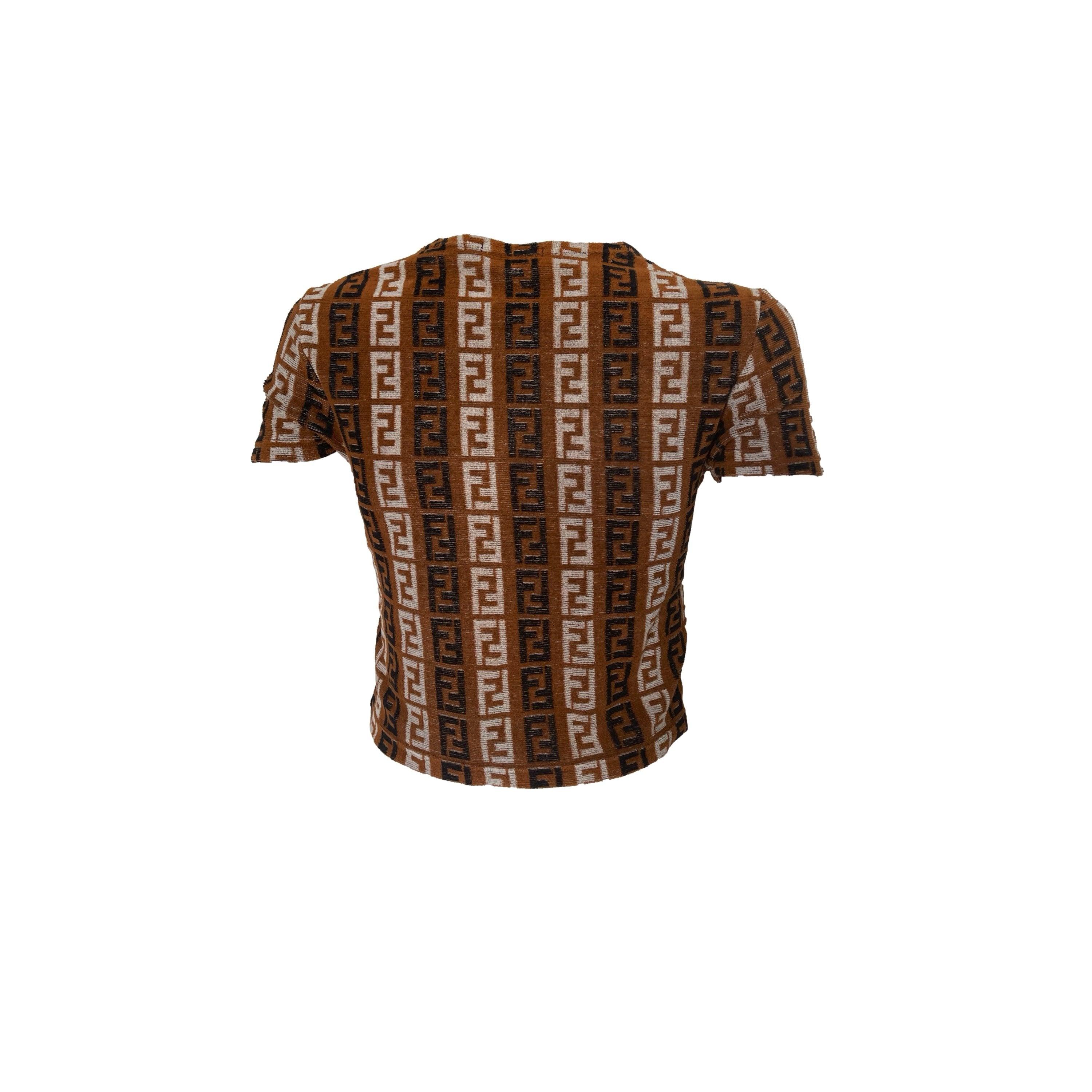 Treasures of NYC - Fendi Brown Monogram Terrycloth Crop Top