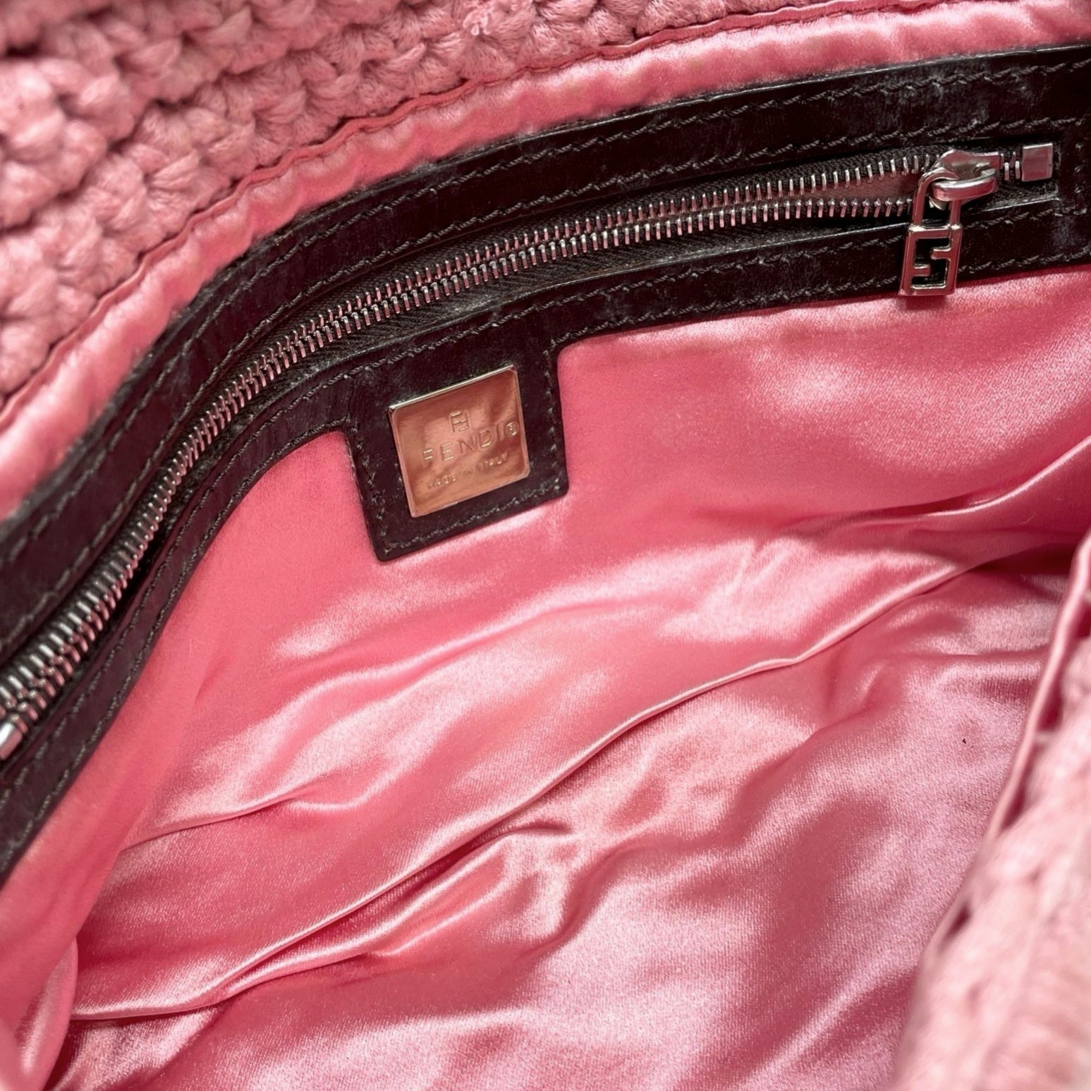 Fendi Pink Crochet Baguette - Handbags
