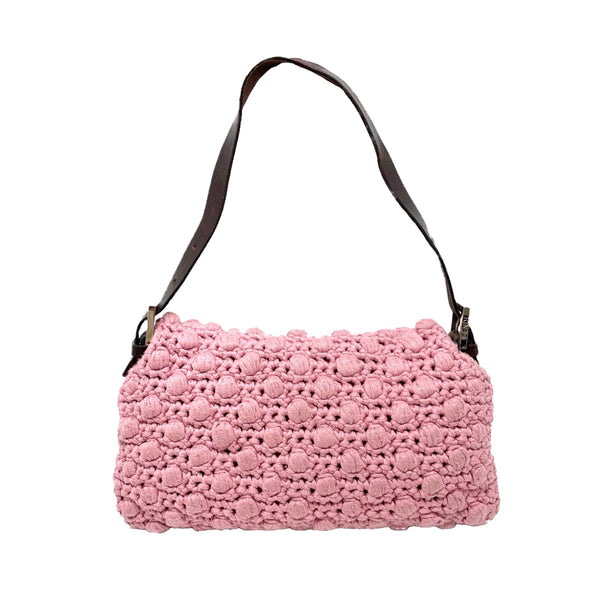 Fendi Pink Crochet Baguette - Handbags