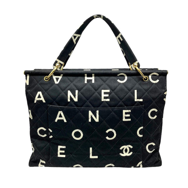 Chanel Black Logo Coco Tote