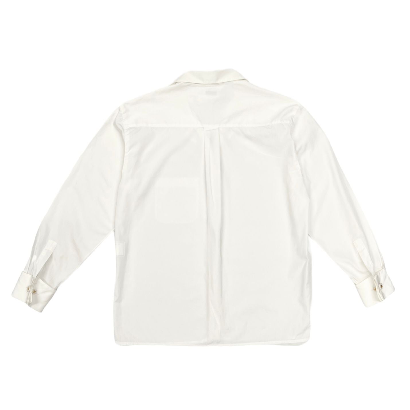 CHANEL ホワイトリネンボタンシャツ　80s Chanel White Logo Button Down – Treasures of NYC