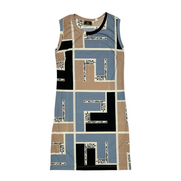 Fendi Beige Logo Dress